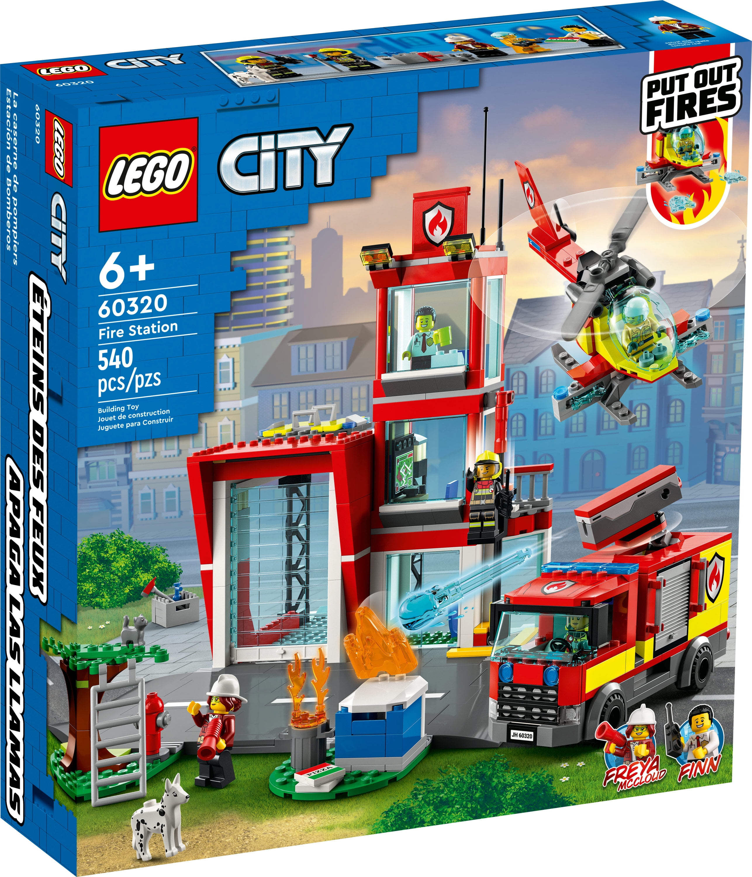 LEGO City Fire Station Set 60320 with Garage, Helicopter & Fire