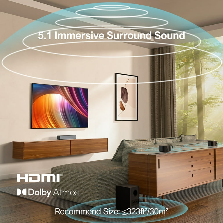 Dolby Atmos Poseidon D60 サウンドバーセット ULTIMEA Poseidon D60 | 5.1 Dolby Atmos Surround Soundbar