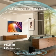 ULTIMEA Poseidon D60 5.1 Sound Bar with Dolby Atmos for Smart TV, 410W Peak Power, Surround Sound System for TV, Wireless Subwoofer Bass Boost, Surround Adjustable