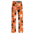 thumbnail image 6 of Zydvens Women Halloween Pajama Pants Wide Leg Lounge Wear with Pockets Soft Elastic Waist Drawstring Sleepwear Bottoms Plaid Pumpkin Fall Harvest Costume Cosplay Gift S-3XL, 6 of 7