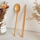 thumbnail image 3 of Juego de cucharas y palillos de madera ZJDOAK, vajilla reutilizable con mango largo, palillos para cocina casera y restaurante., 3 of 8
