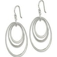 thumbnail image 2 of Sterling Silver Polished Triple Oval Dangle Earrings (56 X 27) Made In Thailand qe7202, 2 of 5