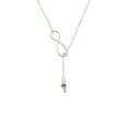 thumbnail image 2 of Delight Jewelry Silvertone Small Bare Feet Silver tone Elegant Infinity Lariat Necklace, 2 of 4