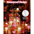 thumbnail image 2 of String Lights, Valentines Day Lights 50LED 16.4FT Battery Operated, Red Pink White Heart Shaped Fairy String Lights with Remote Timer, Patio Lights, 2 of 6