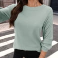 thumbnail image 5 of Women's Long Sleeve Shirts Crew Neck Casual Tops Fashion Fall Basic Tunic Pullover Blouses, 5 of 9