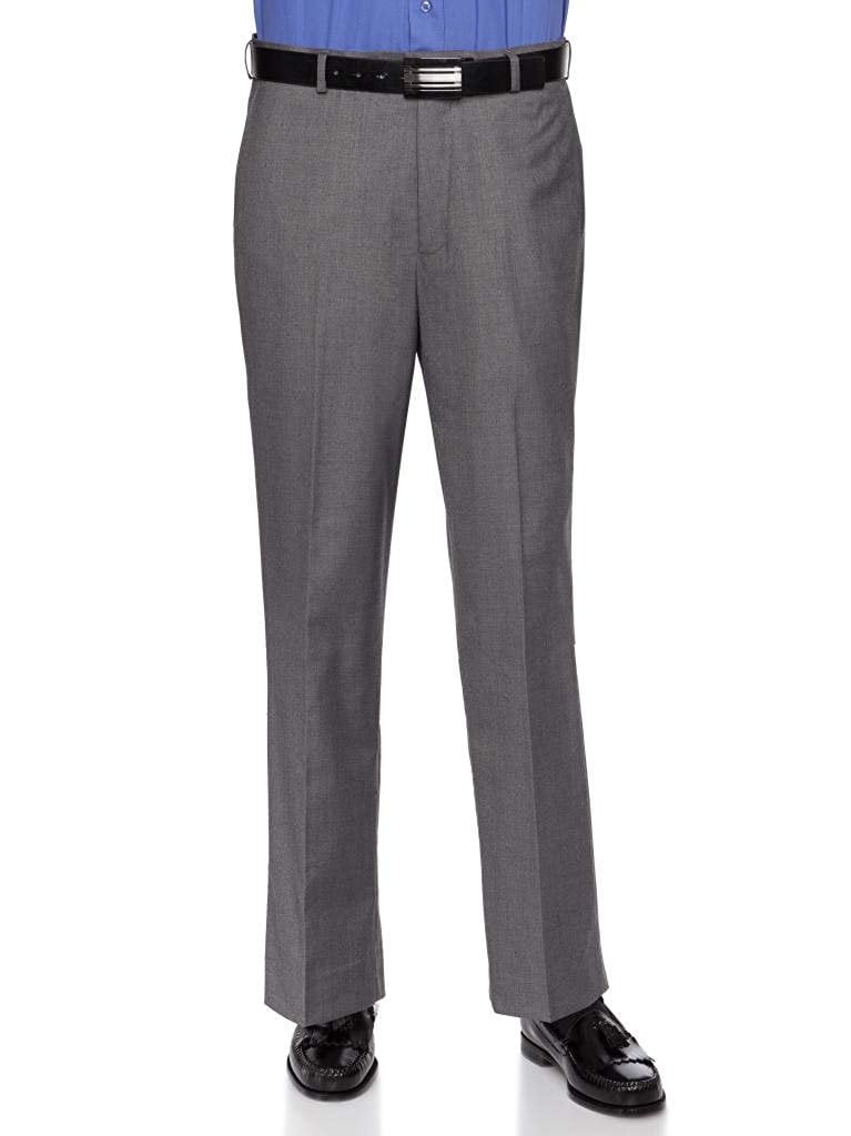 Mens Pant Flat Front Big /& Tall No Iron Wrinkle Fee Black or Navy