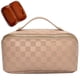 thumbnail image 1 of Bolsa de maquillaje Cessfle Travel de piel sintética a cuadros de 25 x 12 x 12 cm, 1 of 9