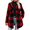 Red, variant on Dpjklzsn Women's Plaid Shacket Jacket, Soft Fuzzy Button Front Lapel Collar Long Sleeve Oversized Casual Winter Outerwear