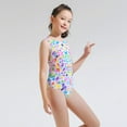thumbnail image 4 of GYRATEDREAM Little Girls One-Piece Sporty Swimsuit Swimwear Quick Dry Stretchy Strap Kids Bathing Suit Summer Swimsuit, Size 9-10 Years, 4 of 9