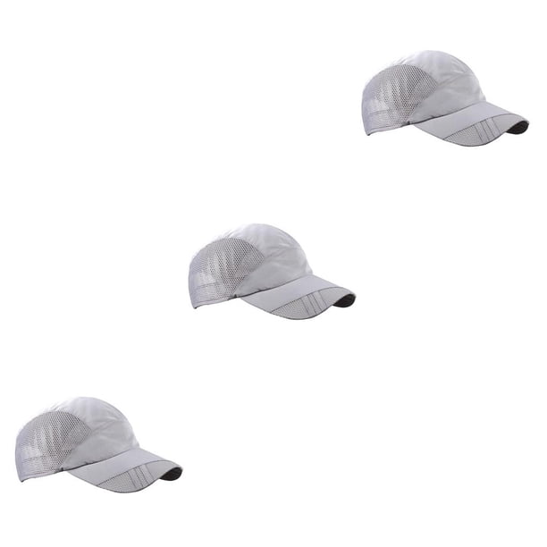 Sonducket Men Hat Clothing Accessory Sunshade Summer Caps Adjustable Sport Outdoor Baseball Headgear Breathable Mesh Drying Quick gris claro 3piezas