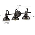 thumbnail image 4 of Farmhouse Bath Vanity Wall Light 3-Light Barn Sconces Lighting Oil Rubbed Bronze, 4 of 8