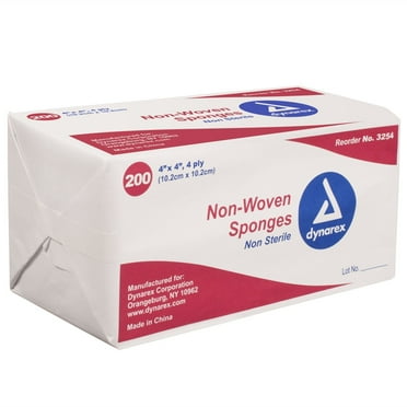 Dynarex Non Sterile Non Woven Sponge 4x4 Inch Pack of 200