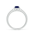 thumbnail image 2 of Angara Natural 1.05 Ct. Blue Sapphire with Diamond Halo Ring in 14K White Gold for Women (Ring Size: 12), 2 of 9