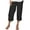 Black, variant on Maean Women's Capris Pants Elastic Waisted 3/4 Length Pants Summer Casual Work Wide Leg Cropped Trousers