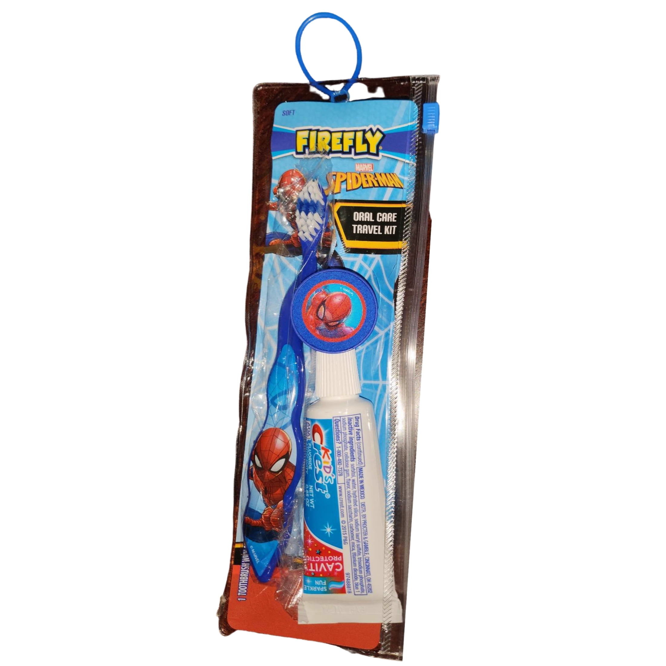 Firefly Oral Care SuperheroThemed Spiderman Travel Kit, Soft Bristle