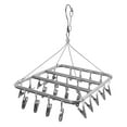thumbnail image 4 of Clothes Drying Rack, Multi Purpose Windproof Clothes Hanger Aluminum Alloy With 26 Spring Clips For Bedroom For Outdoor For Balcony, 4 of 8