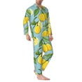 thumbnail image 2 of Salouo Lemon Print Button-Front Long Sleeve Pajama Set for Men, Soft 2Pjs Men's Long Sleeve Sleepwear-XX-Large, 2 of 7