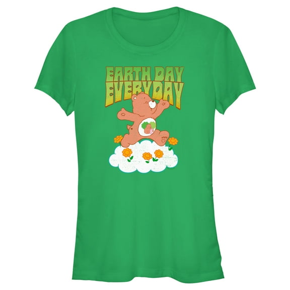 Junior's Care Bears Earth Day Everyday Forest Friend Bear Graphic Tee Kelly Green Large