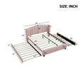 thumbnail image 6 of Pink Linen Queen Upholstered Platform Bed with Wingback Headboard, Twin Trundle & 2 Drawers, No Box Spring Needed, 6 of 9