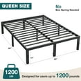 thumbnail image 6 of EDX 14 Inches Queen Bed Frame, Heavy Duty Metal Platform with Storage Space Under Frame, No Box Spring Needed Queen Size Bed Frame, Black, 6 of 6