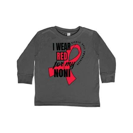 

Inktastic Sickle Cell Awareness I Wear Red For My Noni Gift Toddler Boy or Toddler Girl Long Sleeve T-Shirt