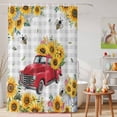 thumbnail image 6 of Shower Curtain Sunflower Red Truck Shower Curtains for Bathroom Decor, Waterproof Polyester Shower Curtain Set with Hooks, Extra Long 72" x 84" Farmhouse Grey Plaid, 6 of 9