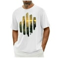 thumbnail image 5 of Aobny Slim Fit T Shirts for Men White Casual Crew Neck Short Sleeve T-Shirts Pullover Graphic Summer Tops,M, 5 of 5