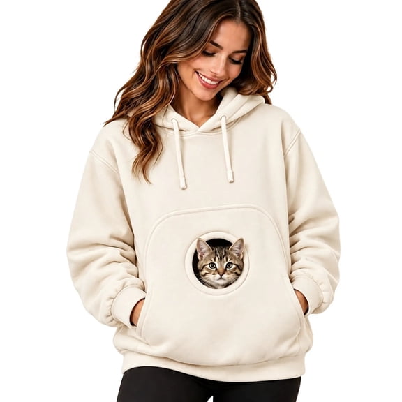 Pet Pouch Hoodie Sweatshirt with Pouch Pet Pouch Hoodie for Women Cat Dog Carrier Hoodies Carrying Pet Pocket Dog Sweatshirt