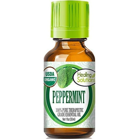 Healing Solutions Organic Peppermint Essential Oil (100% Pure - USDA Certified Organic) Best Therapeutic Grade Essential Oil -