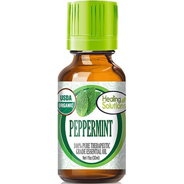 Healing Solutions Organic Peppermint Essential Oil (100 Pure USDA