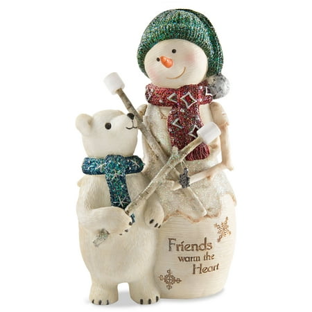 Bears Touchdown Snowman - Pavilion - Friends Warm the Heart 5 Inch Snowman and Polar Bear Figurine Winter Christmas Decor