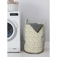thumbnail image 3 of Abstract Laundry Bag, Black Asymmetrical Lines Soft Colored Background Simple Modern Pattern, Hamper Basket with Handles Drawstring Closure for Laundromats, 13" x 19", Cream Black, by Ambesonne, 3 of 4