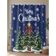 thumbnail image 4 of Fsddascl Blue Christmas Shower Curtain Set - Small 36" x 72" Washable Bathtub Curtain with 12 Hooks, Xmas Christmas Tree Snowflake Balls Waterproof Fabric Stall Shower Curtains for Bathroom/Bathtub, 4 of 6