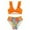 Z04-Orange, variant on MUXiin Girl Swimsuit Size 10-12 Two Piece Solid Color Girls Swimsuit Tankini Rash Guard Stylish Design Pool Party Swimsuit Trendy Pretty Girls' Pool Wear
