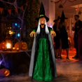 thumbnail image 4 of Sound Activated Halloween Green Witch Prop, LED Glowing Light Up Spooky Witch Figure, Realistic Scary Decor For Indoor House Bedroom Halloween Party Haunted House Holiday Display, 4 of 4