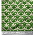 thumbnail image 1 of Soimoi Green Cotton Duck Fabric Artistic Floral Print Fabric by the Yard 42 Inch Wide, 1 of 3