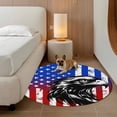 thumbnail image 3 of Round Area Rug 3ft, Independence Day American Flag Non-Shedding Washable Area Rug, July 4th Abstract Eagle Non Slip Low-Profile Circle Rugs for Living Room, Bedroom Dining Room, 3 of 9
