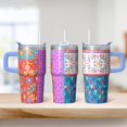 thumbnail image 2 of Boho Style 20oz Tumbler with Lids and Straws, Stainless Steel Insulated Travel Coffee Mug, Double Wall Vacuum Leakproof Bohemian, 2 of 5