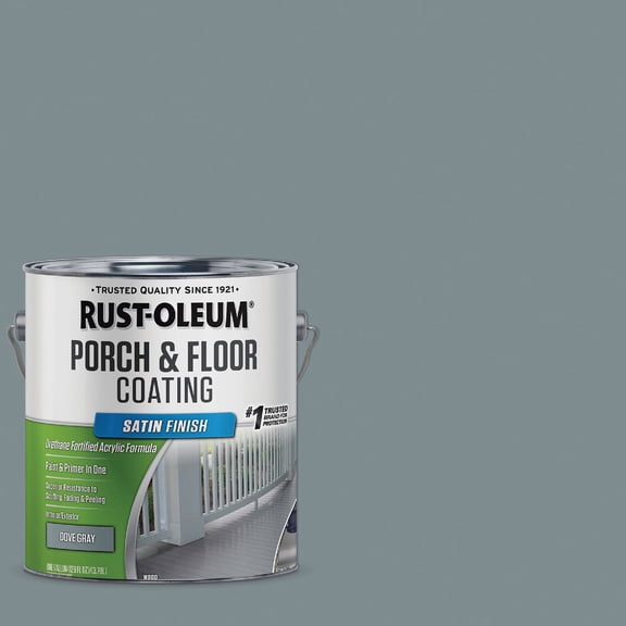 Rust-Oleum Floor Coating,Dove Gray,Satin,1 gal. — Residential Use, Standard Application