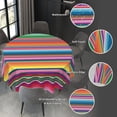 thumbnail image 6 of Mexican Blanket Serape Stripe Pattern Colorful Waterproof Picnic Patio Party Round Table Cloth Cover Decorations Fabric 60 Inch Circular Tablecloth For 20-47 Inch Home Dining Room Kitchen Decor, 6 of 6