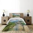 thumbnail image 3 of Ambesonne European Quilted Coverlet 2 Pcs, Salzburg Land Cloudy, Twin Size, Multicolor, 3 of 5