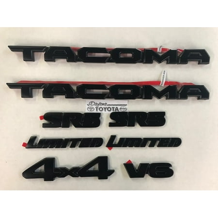 Black Out Emblem Overlay Kit for Toyota Tacoma 2018 (Best Accessories For Toyota Tacoma)