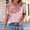 04 Pink, variant on Women's Fashion Spring/Summer Asymmetrical Print Basic T-Shirt, Button-Down Short-Sleeve V-Neck Top/Shirt