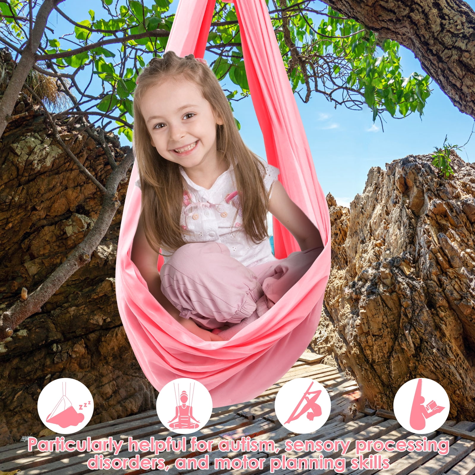 Cuddle Swing for Kid and Adult Polyester Indoor Swing Holds up to 200kg Portable Cuddle Hammock for Indoor and Outdoor Use