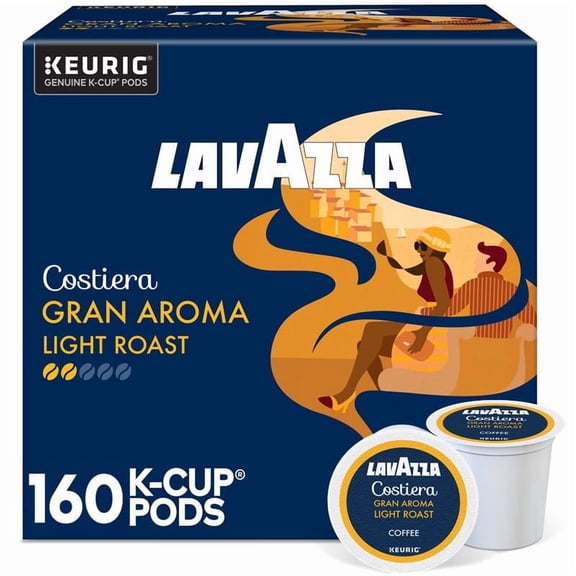 Lavazza Costiera Gran Aroma Keurig K-Cup® Pods, Light Roast, 100% Arabica (160 Pods)