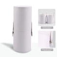 thumbnail image 3 of EBCUE 7.87" Portable Makeup Brush Holder with Strap Waterproof PU Leather Travel Makeup Brush Case Bag Cup Brush Storage Dustproof Bag for Women Makeup Brushes Pencils Toothbrush Hand Cream White, 3 of 7