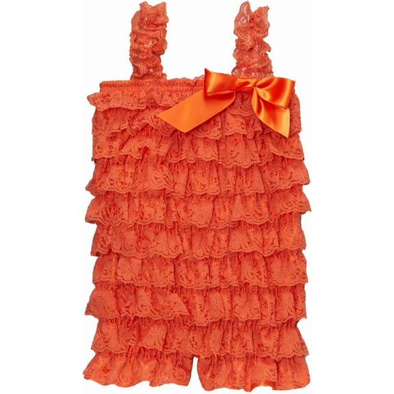 Wenchoice Orange Ruffle Lace Romper Girl's S(6M-12M)