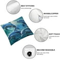 thumbnail image 6 of Creowell Dolphin Throw Pillow Cover , Underwater World Pillow Cover for Bed Sofa, Cute Marine Life Decorative Pillow Cover, Blue Wave Decor Cushion Cover Ocean Theme Bedroom Decor White, 6 of 7