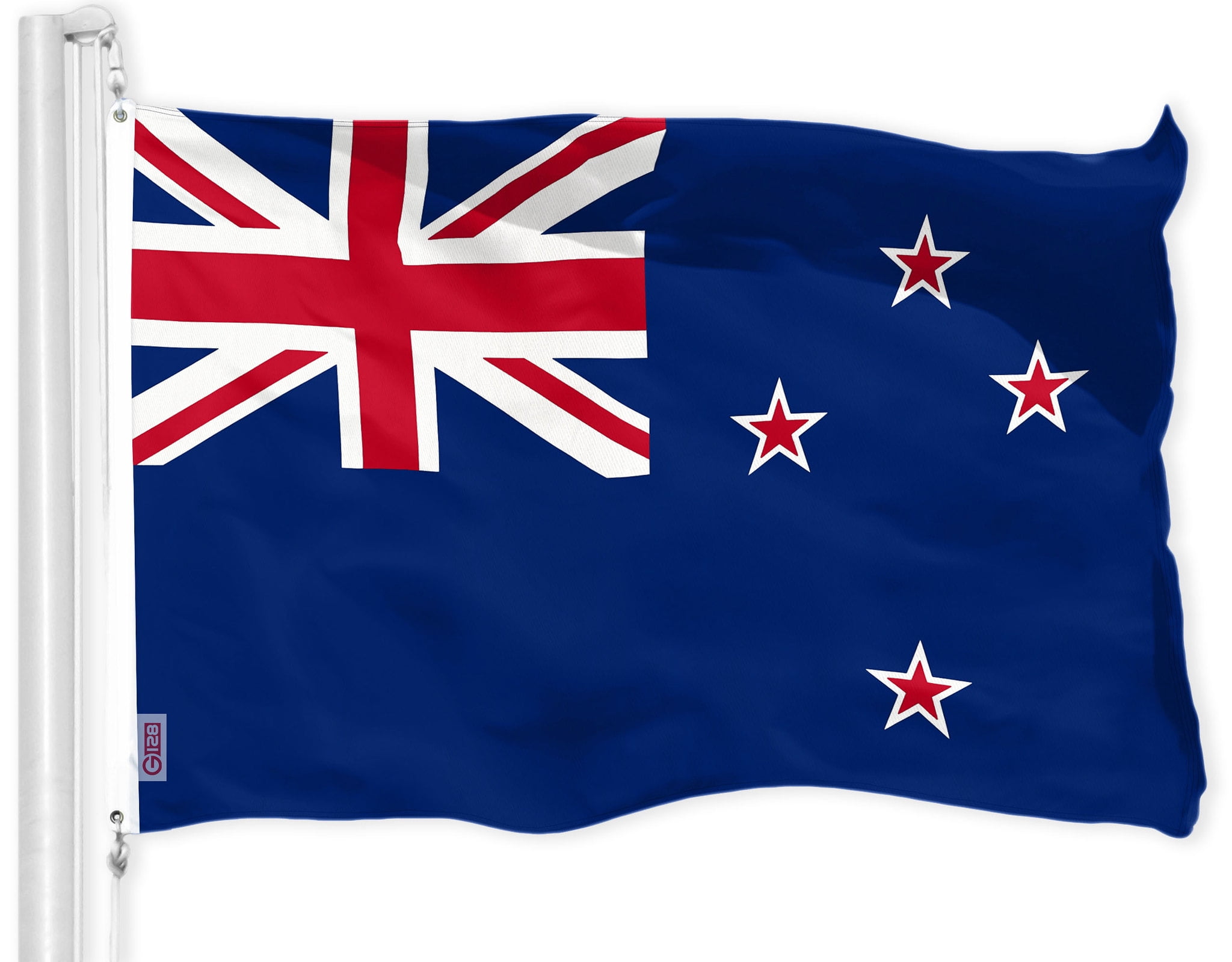G128 Combo Pack: USA American Flag 3x5 Ft 150D Printed Stars & New Zealand Flag 3x5 Ft 150D Printed