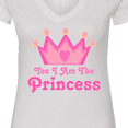 thumbnail image 4 of Inktastic Yes I Am the Princess Crown Women's V-Neck T-Shirt, 4 of 5